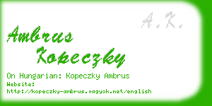 ambrus kopeczky business card